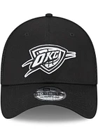 New Era Oklahoma City Thunder Mens Black White Logo Neo 39THIRTY Flex Hat