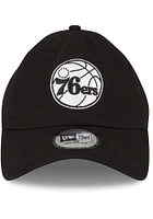 New Era Philadelphia 76ers White Logo Casual Classic Adjustable Hat - Black