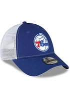 New Era Philadelphia 76ers Trucker 9FORTY Adjustable Hat - Blue