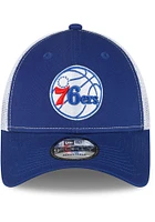 New Era Philadelphia 76ers Trucker 9FORTY Adjustable Hat - Blue