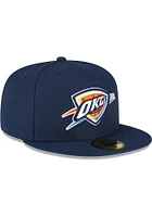 New Era Oklahoma City Thunder Mens Blue Basic 59FIFTY Fitted Hat