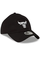 New Era Chicago Bulls White Logo Casual Classic Adjustable Hat - Black