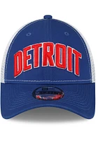 New Era Detroit Pistons Trucker 9FORTY Adjustable Hat - Blue
