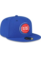 New Era Detroit Pistons Mens Blue Basic 59FIFTY Fitted Hat
