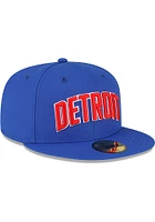 New Era Detroit Pistons Mens Blue Alt Basic 59FIFTY Fitted Hat