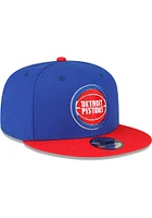 New Era Detroit Pistons Blue 2T Basic 9FIFTY Mens Snapback Hat