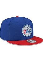 New Era Philadelphia 76ers Blue 2T Basic 9FIFTY Mens Snapback Hat
