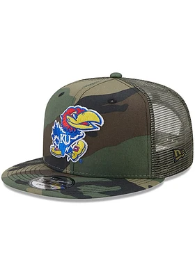 New Era Kansas Jayhawks Green Camotruck 9FIFTY Mens Snapback Hat