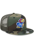 New Era Kansas Jayhawks Green Camotruck 9FIFTY Mens Snapback Hat