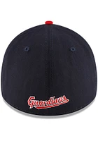 New Era Cleveland Guardians Mens Navy Blue Home Team Classic 39THIRTY Flex Hat