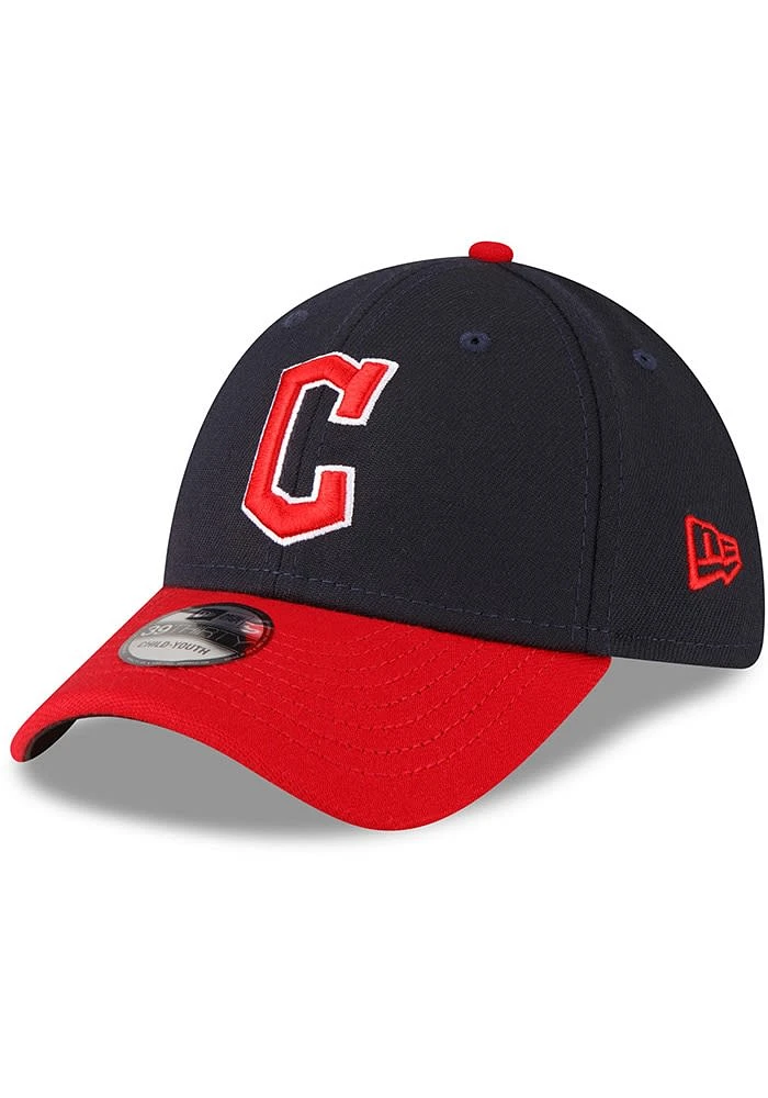 New Era Cleveland Guardians Navy Blue Home JR TOD Team Classic 39THIRTY Youth Flex Hat