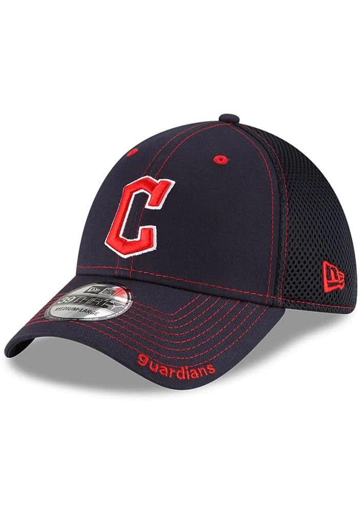 New Era Cleveland Guardians Mens Navy Blue Neo 39THIRTY Flex Hat