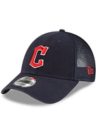 New Era Cleveland Guardians Trucker 9FORTY Classic Adjustable Hat - Navy Blue