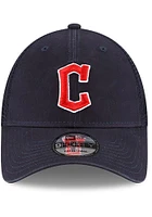 New Era Cleveland Guardians Trucker 9FORTY Classic Adjustable Hat - Navy Blue