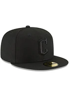 New Era Cleveland Guardians Mens Black Tonal 59FIFTY Fitted Hat