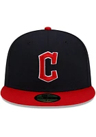 New Era Cleveland Guardians Mens Navy Blue Home AC 59FIFTY Fitted Hat