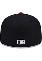 New Era Cleveland Guardians Mens Navy Blue Home AC 59FIFTY Fitted Hat