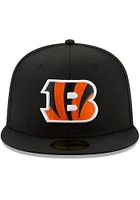 New Era Cincinnati Bengals Mens Black Super Bowl LVI Patch 59FIFTY Fitted Hat