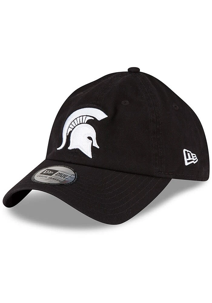 New Era Michigan State Spartans White Logo Casual Classic Enhanced Adjustable Hat - Black