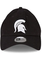 New Era Michigan State Spartans White Logo Casual Classic Enhanced Adjustable Hat - Black