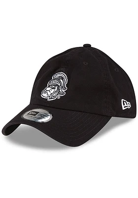 New Era Michigan State Spartans White Logo Retro Casual Classic Adjustable Hat - Black
