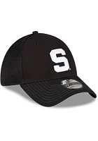 New Era Michigan State Spartans Mens Black White Logo Neo 39THIRTY Flex Hat