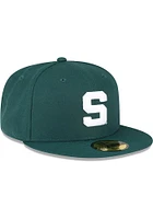 New Era Michigan State Spartans Mens Green Alt Basic 59FIFTY Fitted Hat