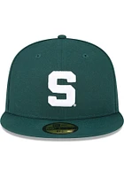 New Era Michigan State Spartans Mens Green Alt Basic 59FIFTY Fitted Hat