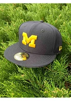 New Era Michigan Wolverines Mens Blue Basic 59FIFTY Logo Design Fitted Hat