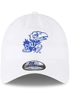 New Era Kansas Jayhawks Tonal Core Classic 9TWENTY Adjustable Hat - White