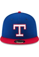 New Era Texas Rangers Mens Blue 1977 Turn Back the Clock 59FIFTY Fitted Hat
