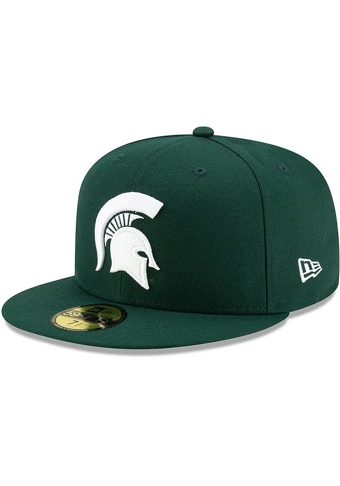 New Era Michigan State Spartans Mens Green Basic 59FIFTY Fitted Hat