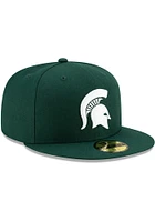 New Era Michigan State Spartans Mens Green Basic 59FIFTY Fitted Hat