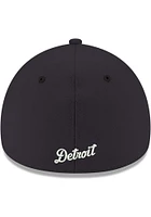 New Era Detroit Tigers Mens Navy Blue Color Pop Tonal Team Classic 39THIRTY Flex Hat