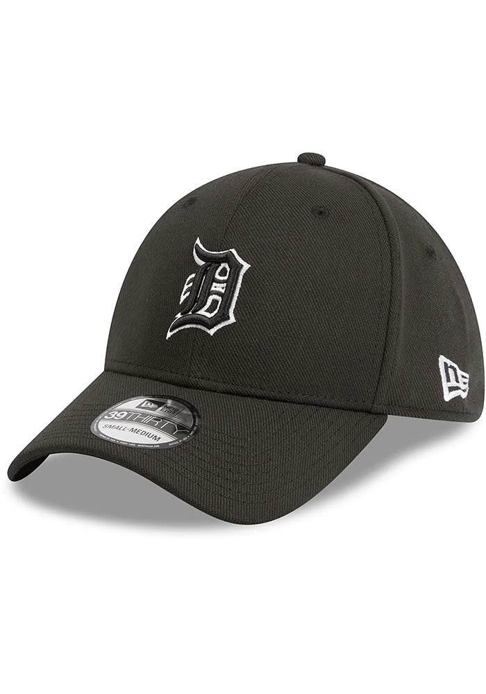 New Era Detroit Tigers Mens Black Color Pop Tonal Team Classic 39THIRTY Flex Hat
