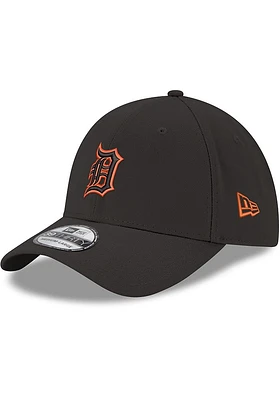 New Era Detroit Tigers Mens Black Color Pop Tonal Team Classic 39THIRTY Iconic Flex Hat