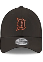 New Era Detroit Tigers Mens Black Color Pop Tonal Team Classic 39THIRTY Iconic Flex Hat