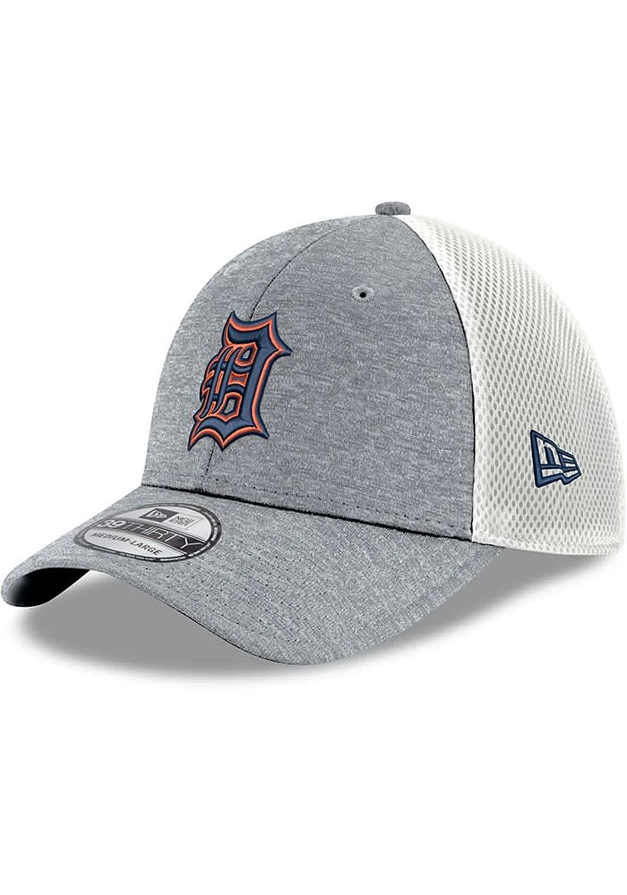 New Era Detroit Tigers Mens Grey Shadowtech 2T Team Neo 39THIRTY Flex Hat