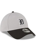 New Era Detroit Tigers Mens Grey 2T Team Classic 39THIRTY Flex Hat