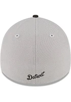 New Era Detroit Tigers Mens Grey 2T Team Classic 39THIRTY Flex Hat