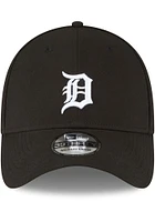 New Era Detroit Tigers Mens Black White Logo Team Classic 39THIRTY Flex Hat