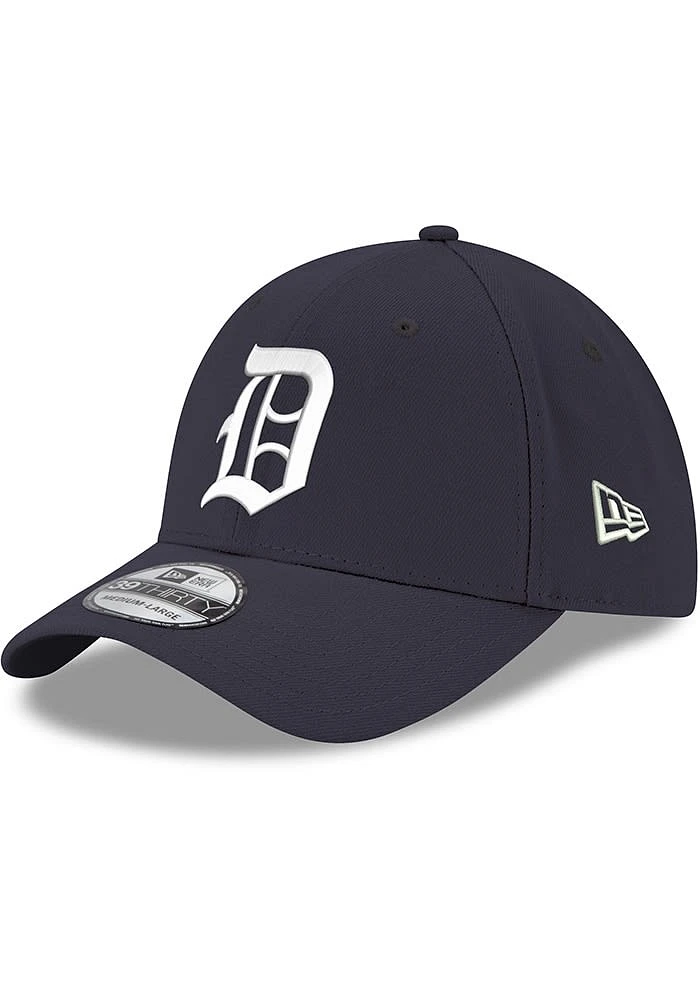 New Era Detroit Tigers Mens Navy Blue Cooperstown 1945 Team Classic Flex Hat