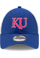 New Era Kansas Jayhawks 2T Trucker 9FORTY Adjustable Hat - Blue