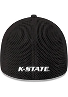 New Era K-State Wildcats Mens Black White Logo Neo 39THIRTY Flex Hat