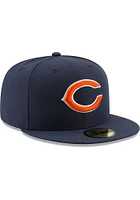 New Era Chicago Bears Mens Navy Blue C Logo Basic 59FIFTY Fitted Hat