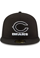 New Era Chicago Bears Mens Black C Logo Tonal Basic 59FIFTY Fitted Hat