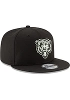 New Era Chicago Bears Black Bear Head White Logo 9FIFTY Mens Snapback Hat