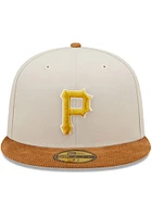 New Era Pittsburgh Pirates Mens White Cordvisor 59FIFTY Fitted Hat