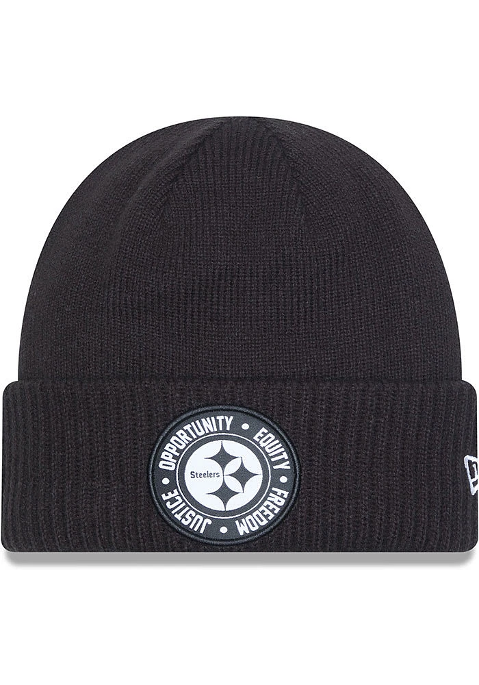 New Era Pittsburgh Steelers Black 2022 Social Justice Sport Mens Knit Hat