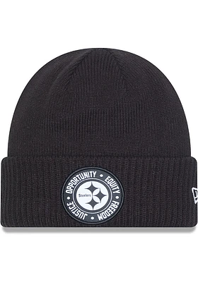 New Era Pittsburgh Steelers Black 2022 Social Justice Sport Mens Knit Hat